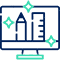 HOME 38 Product design and development icon, computer-aided design symbol for product innovation.产品设计研发图标,电脑辅助设计创新标识