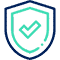 HOME 41 Shield with checkmark icon, safety guarantee and quality assurance symbol for product certification.盾牌对勾安全保障图标,品质认证与售后保障标识