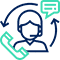 HOME 42 Customer service support icon, 24/7 online customer support with phone and chat symbol.客服售后支持图标,24小时在线客服电话与聊天标识