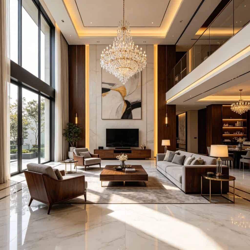 Corporate Profile 2 Luxury modern villa living room, bright and spacious home environment for premium lifestyle solutions