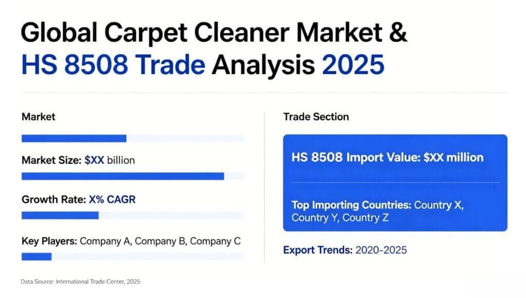 Global Carpet Cleaner Market & HS 8508 Trade Analysis 2025 1 Global carpet cleaner market 2025 analysis and HS 8508 trade data chart showing top importing countries and growth trends.