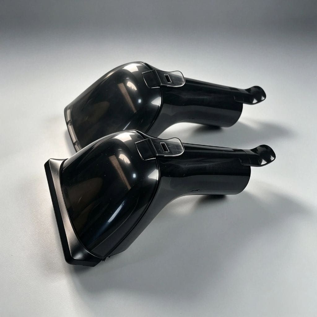 Black handheld cleaning appliances with ergonomic design for efficient cleaning.